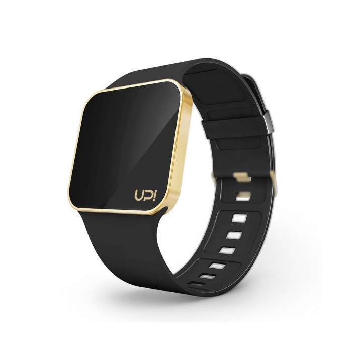 Upwatch İsim Yazılabilir Upgrade Shiny Gold And Black Strap Unisex Kol Saati